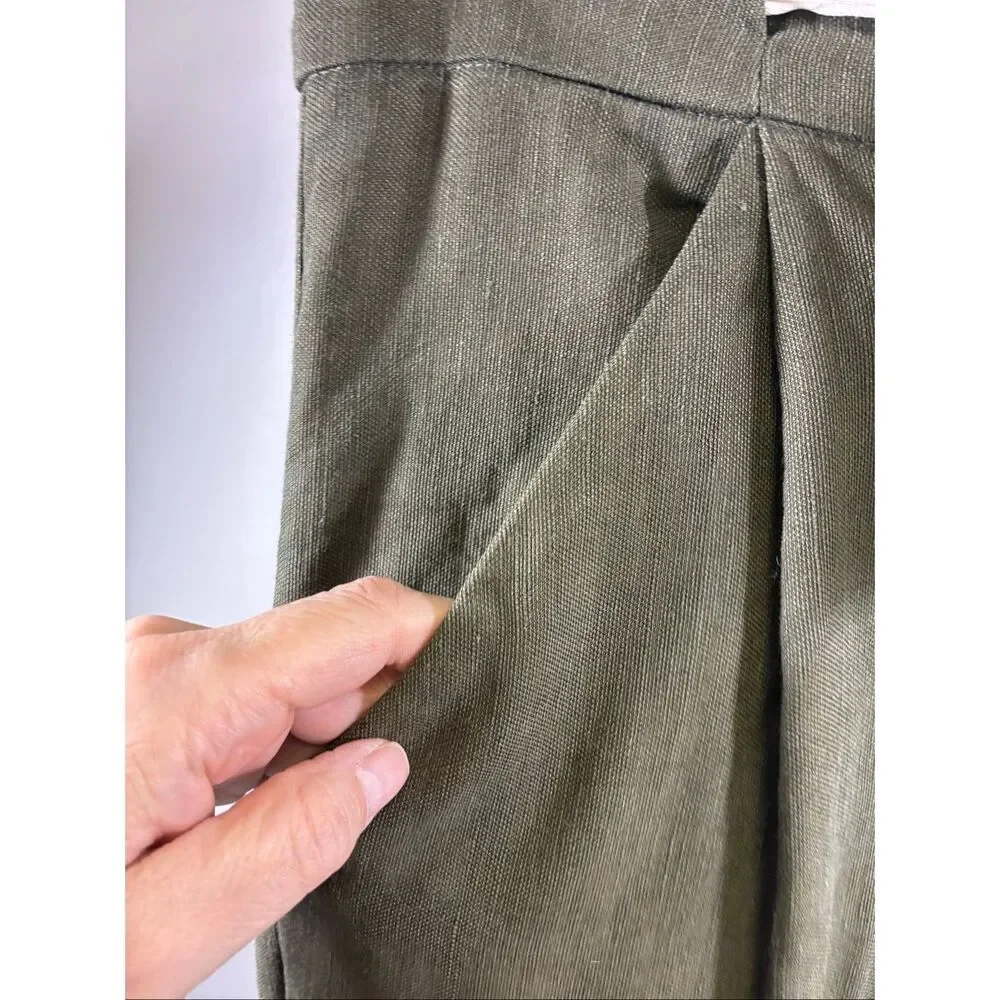 Wilfred Aritzia Allant Crepe Trousers in Olive Green Size 4